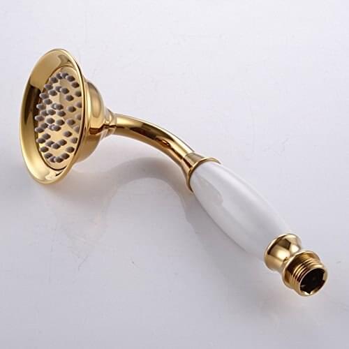 New Titanium Gold Finish Solid brass ceramics bathroom Handheld Shower Head
