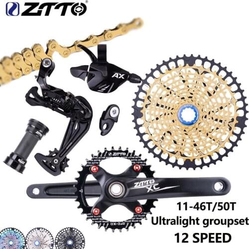 ZTTO MTB Bike 1X12 Speed Groupset 12S Rear Derailleur Shifter Crankset Chain 11-50T 46t 12S Freewheel 1x12s for HG hub M9100 xx