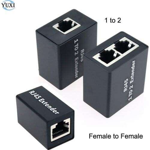 YuXi 1 to 2 RJ45 Splitter Network Adapter Connector Cable Network Extender Extension Connector Ethernet LAN Double Ports Plug
