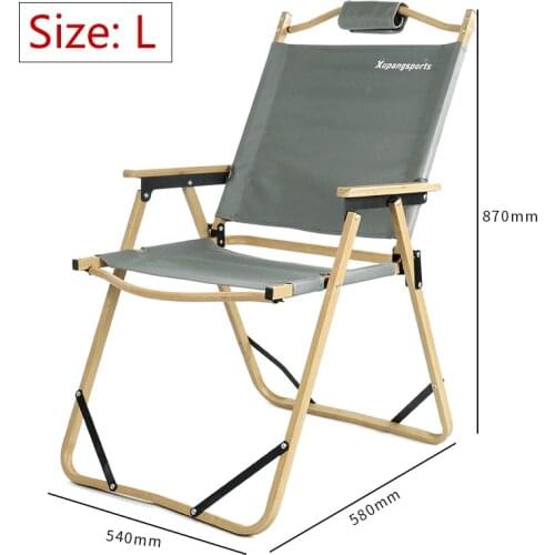 2PCS Nature Folding Hike Camping Outdoor Fishing Chair Natural Wood Lightweight Camping Chairs For Garden Party&BBQ Camp Seat