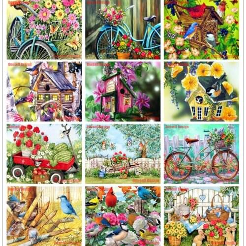 2020 top popular brid and flower 5d diamond painting full square diy diamond embroidery full set animal 5d diamond art kit