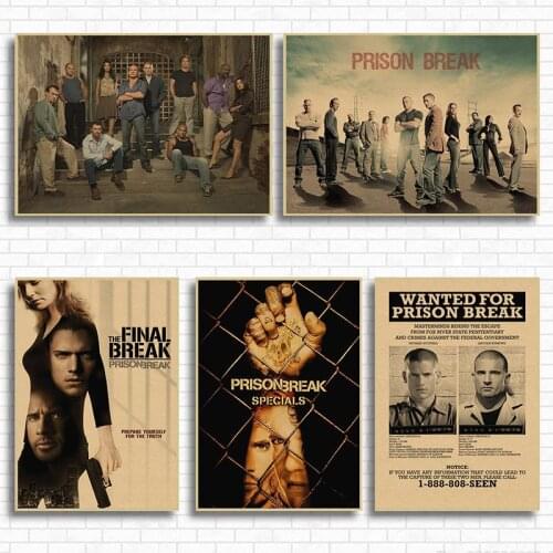 Prison Break Classic Movie Kraft Paper Poster Bar Cafe Living Room Dining room Wentworth Miller