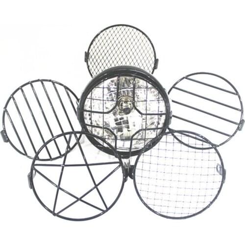 Universal Motorcycle Front Headlight Cover Mesh Grille Lampshade Mesh Grill Mask Protector Retro Grid Steel Shield for Yamaha