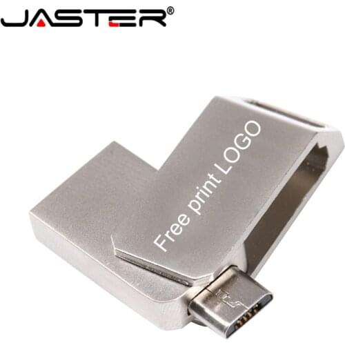 JASTER Hot Sale USB Flash Drive 4GB 16GB 32GB 64GB OTG Phone Pendrive Pen drive 2 in 1 USB Disk For Android Tablet Smartphone