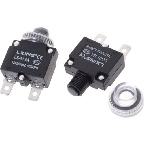 1Set Hot Thermal Switch Circuit Breaker Overload Protector 5A, ,8A,10A,15A,20A Overload Switch