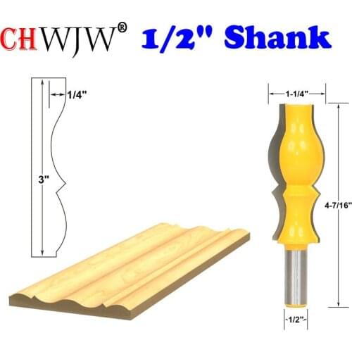1pc 1/2" Shank Large Reversible Crown Molding Router Bit Line knife Woodworking cutter Tenon Cutter for Woodworking Tools