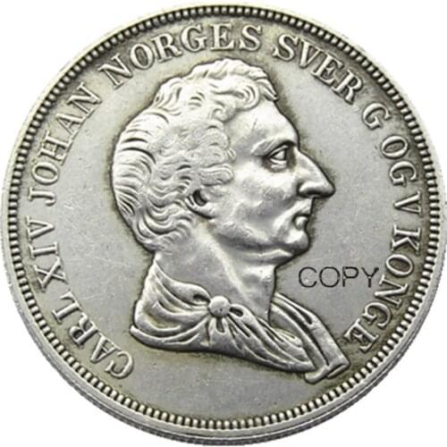 1844 Norway 1/2 Speciedaler Silver Plated Copy Coins