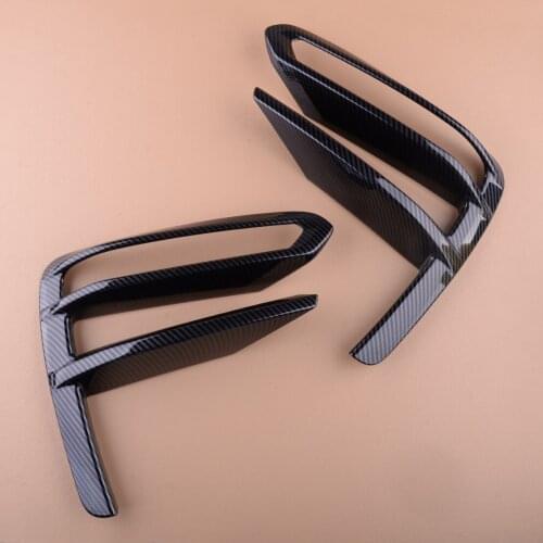 2Pcs Car Front Fog Light Lamp Stripe Trim Cover Frame Decor Carbon Fiber Style ABS Fit For Kia Forte K3 Cerato 2019 2020