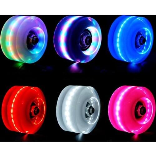 4 pcs 82A 54x32mm Flashing Wheels Quad Roller Skates Wheels Led Light Fit Road Sliding Skating Rink Indoor Outdoor Accessories