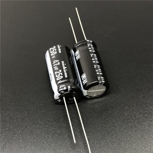 5pcs/50pcs 47uF 250V NICHICON VR Series 12.5x25mm 250V47uF Standard Aluminum Electrolytic Capacitor