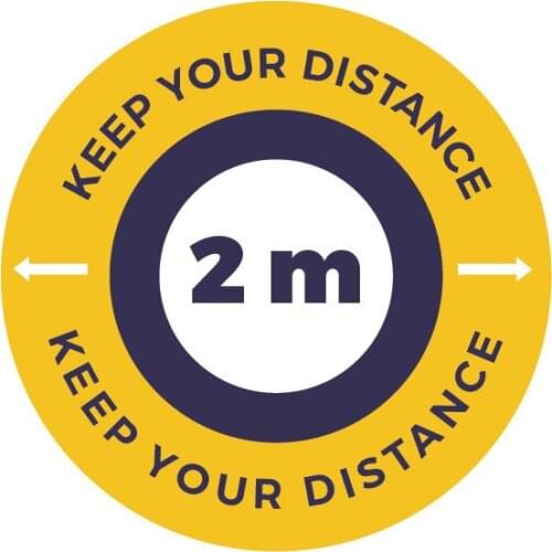 500pcs Removable Waterproof vinyl pvc stand here Warning Floor Sign Sticker Keep Social Distancing Sticker Decals Banner in Supe