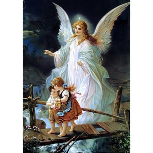 5D DIY children and angel diamond painting cross stitch full diamonds embroidery religious pattern wall decoration crafts