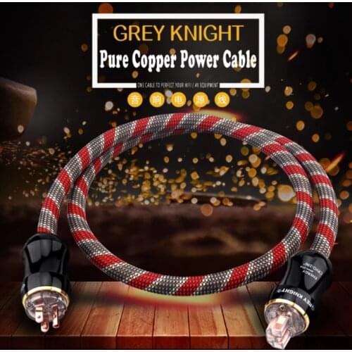 GREY KNIGHT 17mm OCC Audiophile HiFi Audio Amplifier Power Cable AU / EU / US Three Power High Current Decoder Connection Cable