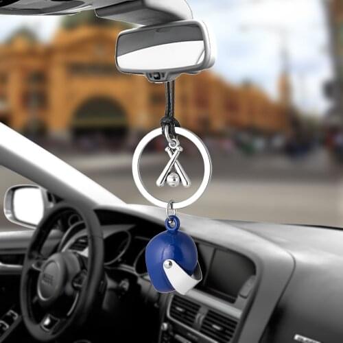 Auto Ornaments Car Pendant Play Baseball Helmet Styling Interior Rearview Mirror Decoration Hanging Decor Car Accessories Gifts