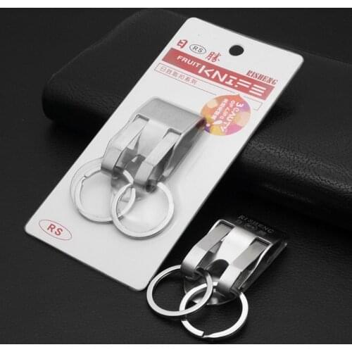Stainless Steel Keyring Security Clip On Heavy Duty Belt Key Clip Belt Keychain 2 Detachable Keyrings Belt Key Holder