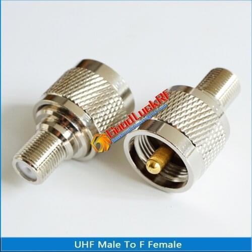 F To UHF PL259 PL-259 SO239 SO-239 Connector Socket UHF Male to F Female Plug UHF - F TV Brass Straight RF Coaxial Adapters