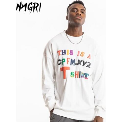 Hip Hop Long Sleeve T shirt Men CPFM.XYZ Print Letter Casual Oversized T-shirts Aesthetic Streetwear Top Tees Harajuku Fashion