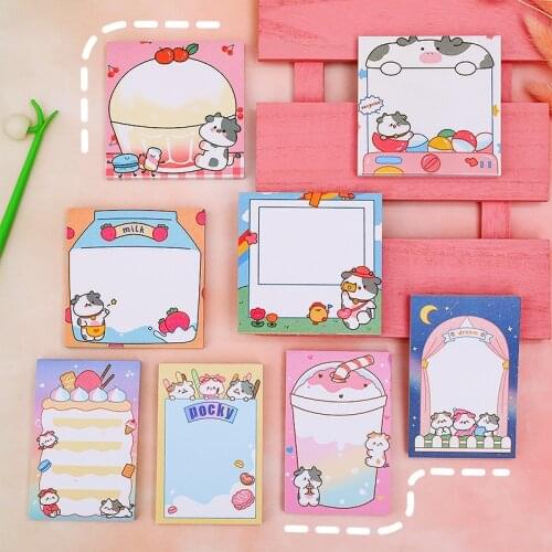 Ins Sticky Note Cute Ox Year Note Paper Female Student Cartoon Tearable Note Book Custom Office Stationery 80 Sheets/This