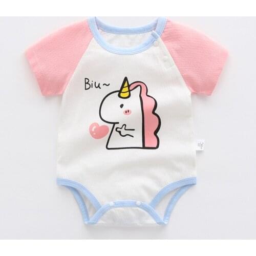 2021 Cotton Baby Romper Short Sleeve Childrens Clothing Boys Girls Cartoon Bodysuit Summer Unisex Newborn Toddler Jumpsuits