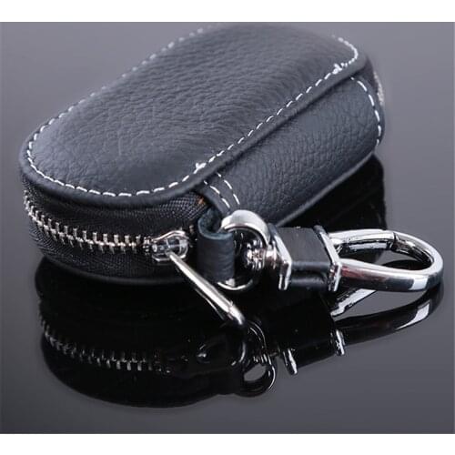 Car Key Wallets Leather Key Holder Housekeeper Keys Organizer Keychain Covers Zipper Key Case Bag Men/Women Unisex Pouch Purse