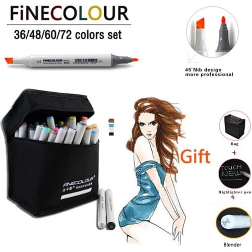 FINECOLOUR Marker 160 Colors Double Headed Alcohol Based Sketch Marker Pen Set Painting Sketch Art Marker Stationery