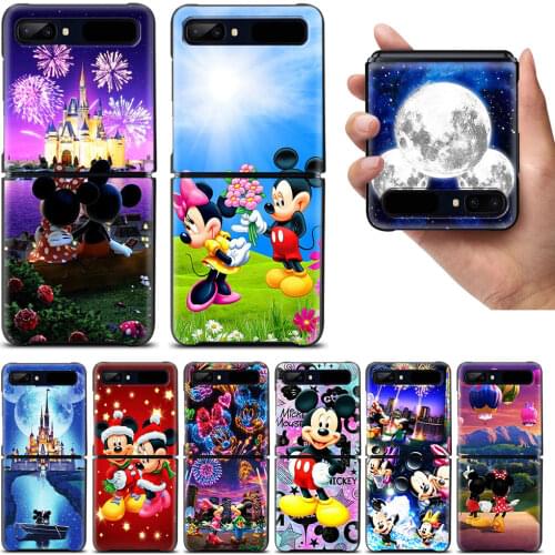 Mickey Minnie cute Shockproof Cover for Samsung Galaxy Z Flip Flip3 5G Black Phone Case Shell Hard Fundas Coque Capa