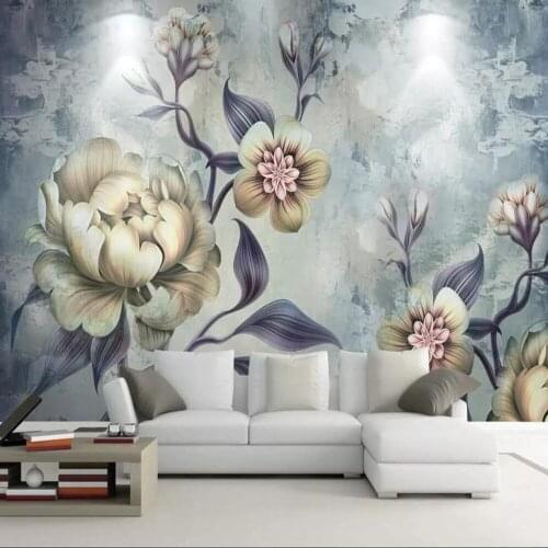 Custom mural wallpaper 3D European pastoral hand-painted vintage floral living room wall decoration wallpaper mural