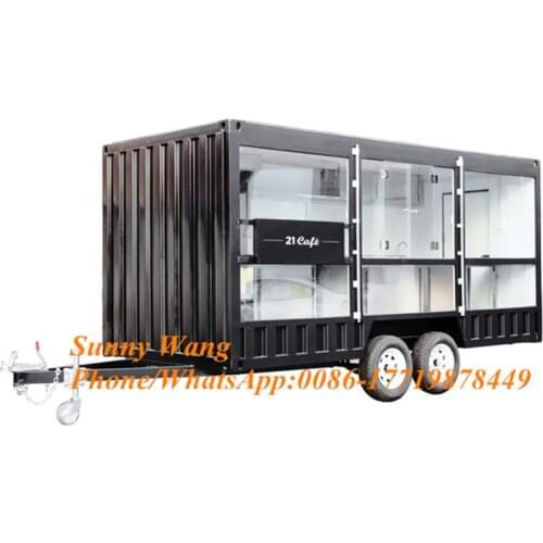 2021 New Arrival Food Trailer Truck Mobile Kitchen Multifunction Snack Hot Dog Coffee Cart With One Side Glass Selling Window