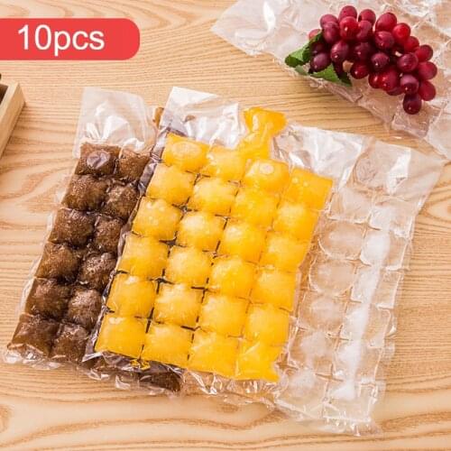 10Pcs Disposable Ice Cube Mold Transparent Faster Freezing Ice Making Bags Self Sealing DIY Ice Cube Mould Kitchen Tools Gadgets