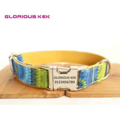 GLORIOUS KEK Dog Collar and Leash Set Personalized Ethical Pet Collars Metal Hardware Adjustable Small Med Big Dog Collar XS-XL