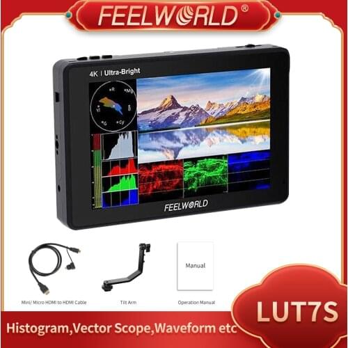 FEELWORLD LUT7S PRO 7 Inch 3G SDI Touch Screen Camera Field Monitor 2200nits 3D LUT 4K HDMI DSLR Monitor