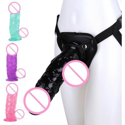 Wearable Women Vagina Simulation Realistic Dildo Couple Masturbation Sex Toy