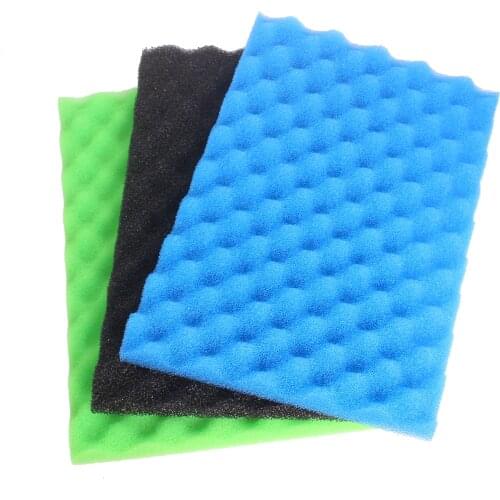 Garden Fish Pond Filter Foam Sponge Set 17" x 11" (1x Black Coarse, 1x Blue Medium, 1x Green Fine)
