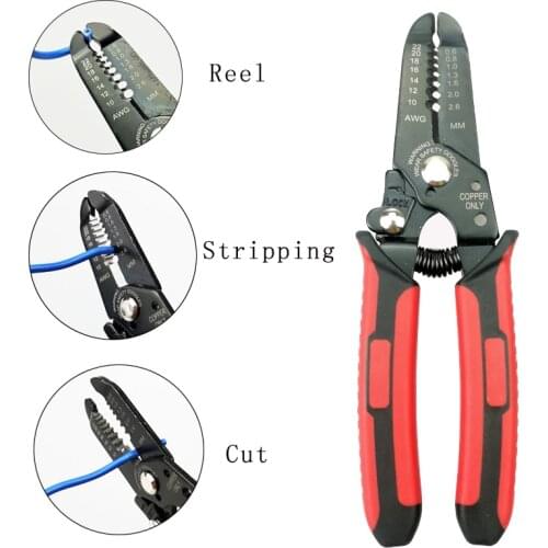Wire Stripper Pliers Mini Multifunctional Electric Fast Peeling Tools Cutting Multitool Hand Operated Tool 0.5-2.6mm² AWG22-10