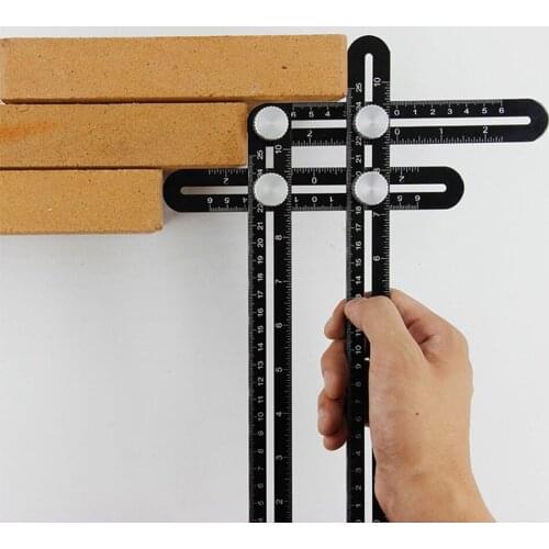 Aluminum Alloy Six-sided Measuring Instrument Template Angle Tool Mechanism Universal Fold Ruler Drill Guide Puncher Carpentry