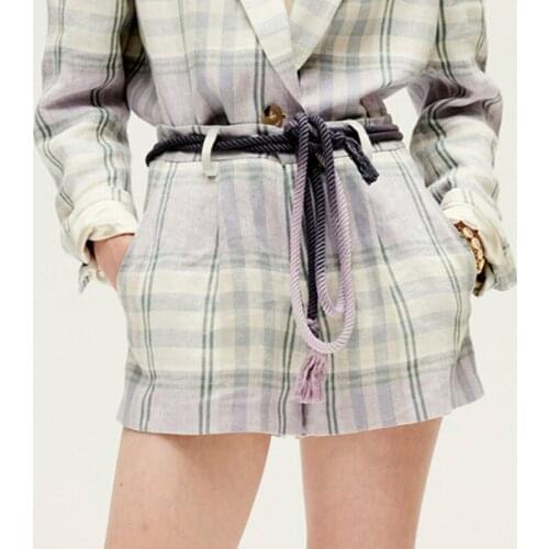 Classic Trendy Brand Luxury Design Women Plaid High Waist Shorts Office Ladies Zipper Fly Straight 2021 New Fashion Shorts