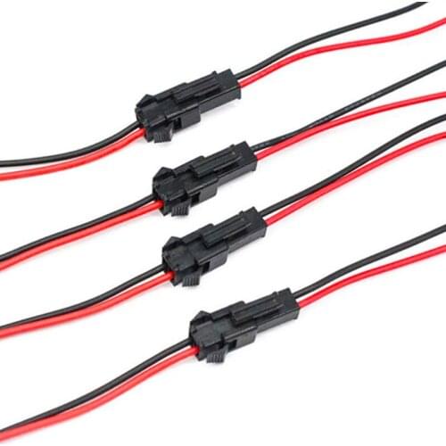 10pairs 50pairs SM 2p with cable length 100mm-300mm male and female plug connector pitch 2.54 suitable for RGB LED strip
