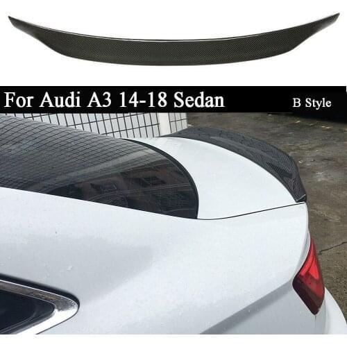 Carbon Rear Trunk Spoiler Boot Wing For Audi A3 2014 2015 2016 2017 2018 Sedan