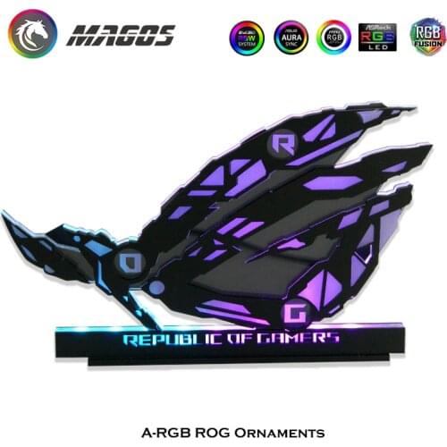 PC Decaration ROG Ornament,Computer Case Light Pollution Decoration Doll, M/B 5V ARGB SYNC