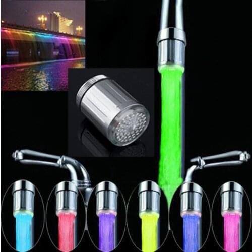 Hight Quality LED Water Faucet Stream Faucet Light Automatic 7 Colors Changing Shower Spout Sink Tap BZ