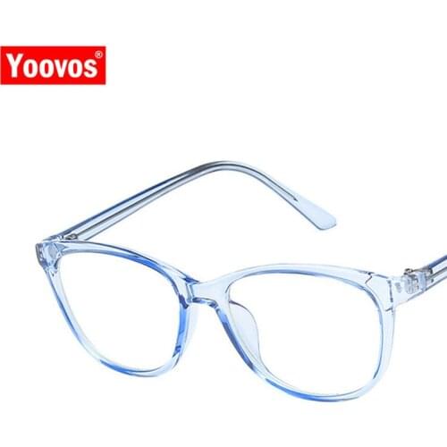 Yoovos Classic Glasses Frame Blue Light Eyeglasses Frames Luxury Eyewear Brand Designer Mirror Glasses Retro Oculus Feminino