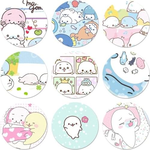 58mm cute animal seal mamegoma Icons Pins Badge Decoration Brooches Metal Badges For Backpack Decoration