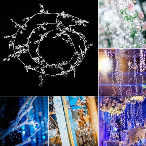 30-150cm Clear Acrylic Crystal Bead Curtain Garland Water Drop Diamond Branch String DIY Craft For Wedding Party Decor Supplies