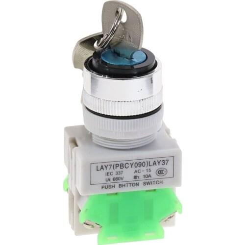 5Pcs NO N/O Normally Open Two 2 Position Rotary Key Lock Select Selector Switch