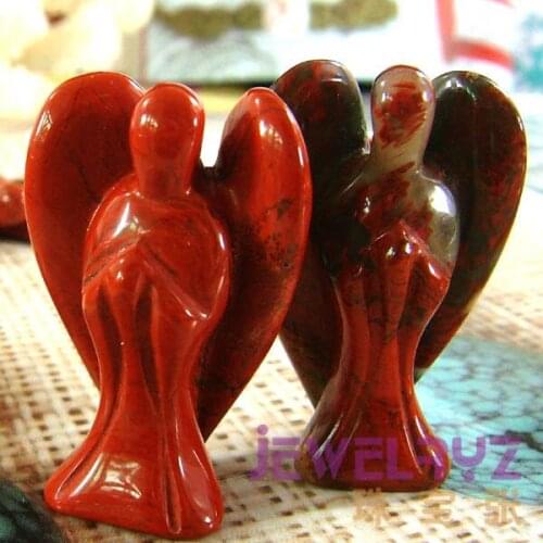 5pcs Beautiful Fashion Natural Rainbow stone Angel Charms Statue Carved Angel Figurine Beads With Wing Pendant Stone Pendants