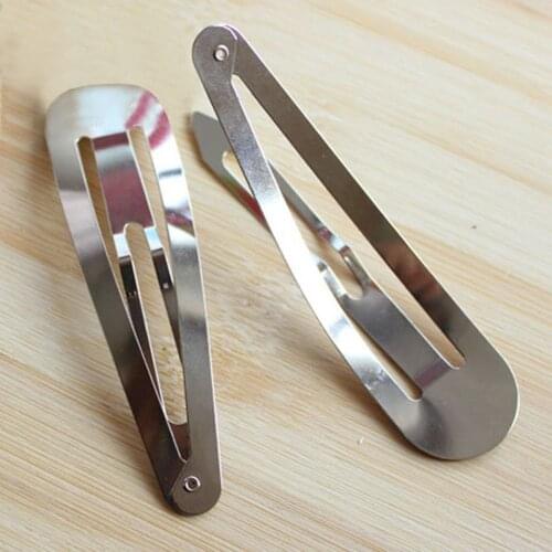 50 Pcs 4cm Metal Kid Silver Metal Kid Silver Snap Clips DIY Bows Girl Hair Clip Claw Barrette Pin Bow Craf Hair Accessories