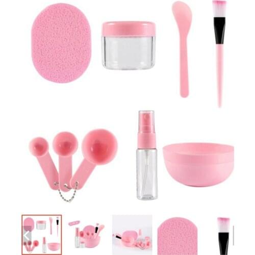 9 Pcs/Set DIY Bowl Brush Spoon Stick Bottle Sponge Top Quality Homemade Makeup Beauty Tool Facial Mask Tools Kit