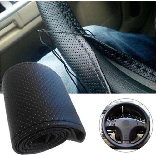 Car hand-stitched DIY steering wheel cover for mercedes mazda 6 2014 golf mk7 amg suzuki grand vitara honda civic 2004 audi a1