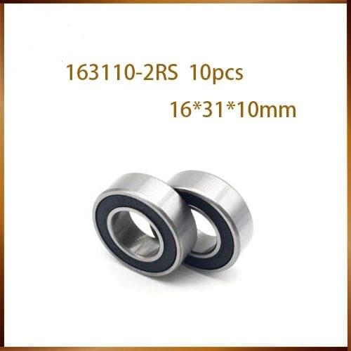 Free shipping 10pcs/lot 163110-2RS 163110 ball bearing 16x31x10mm 163110 2RS bike axis repair bearing unstandard 6002-2RS