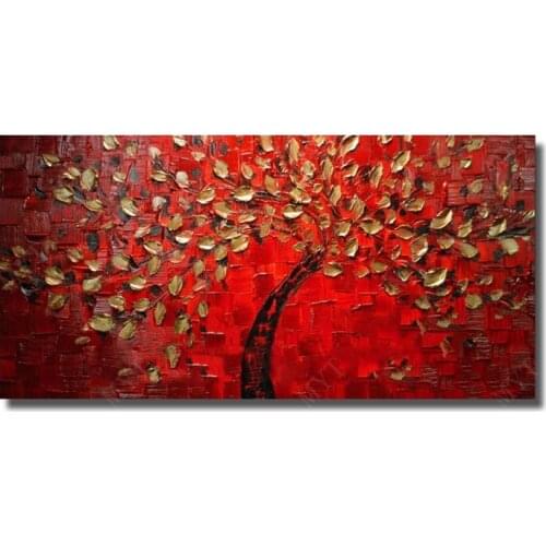 Free Shipping 100% Hand Painted Modren Abstract Flower Tree Oil Painting Home Decoration Modern Canvas Wall Picture no Framed